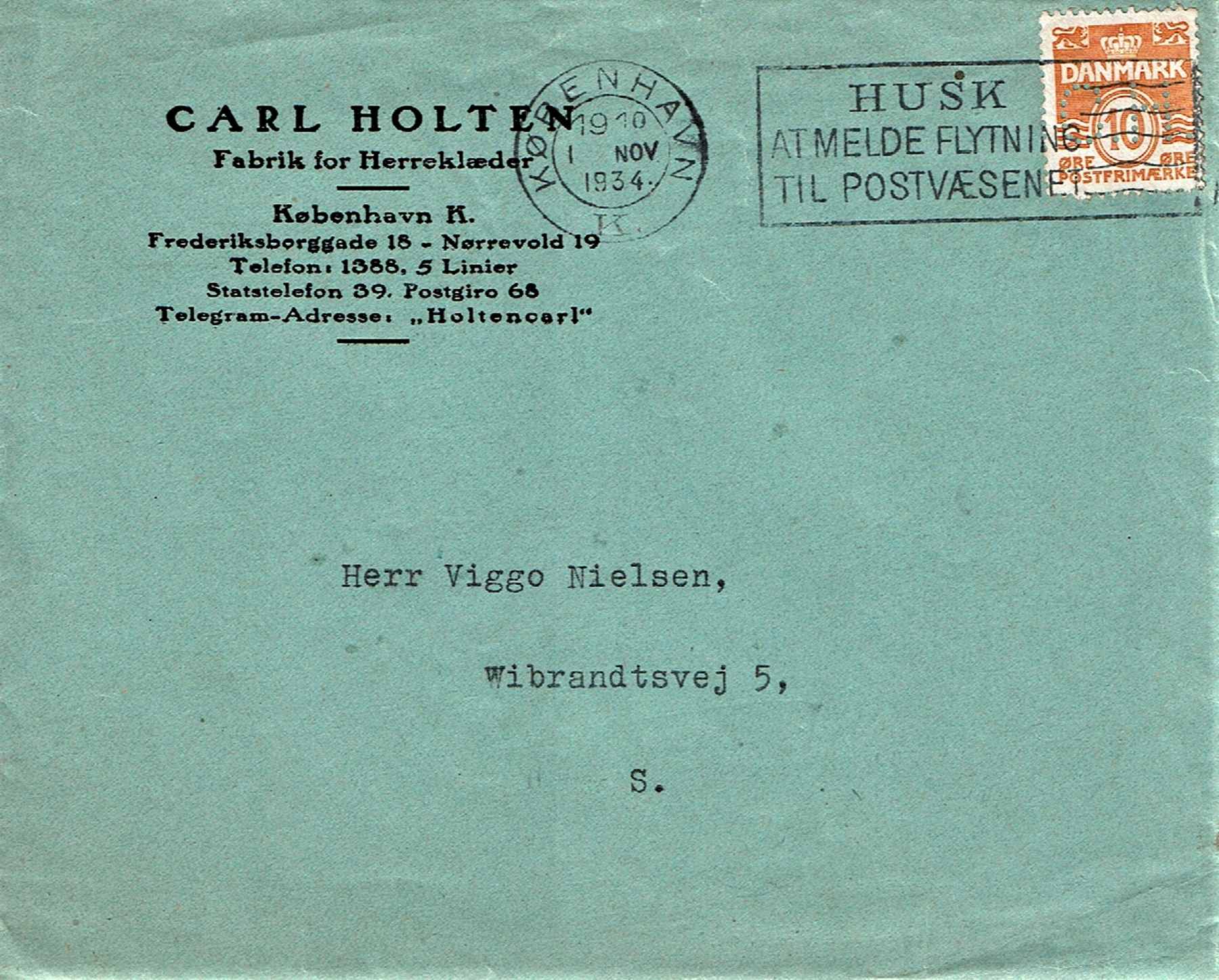 Dines Bogoe - Firma Carl Holten - Perforering